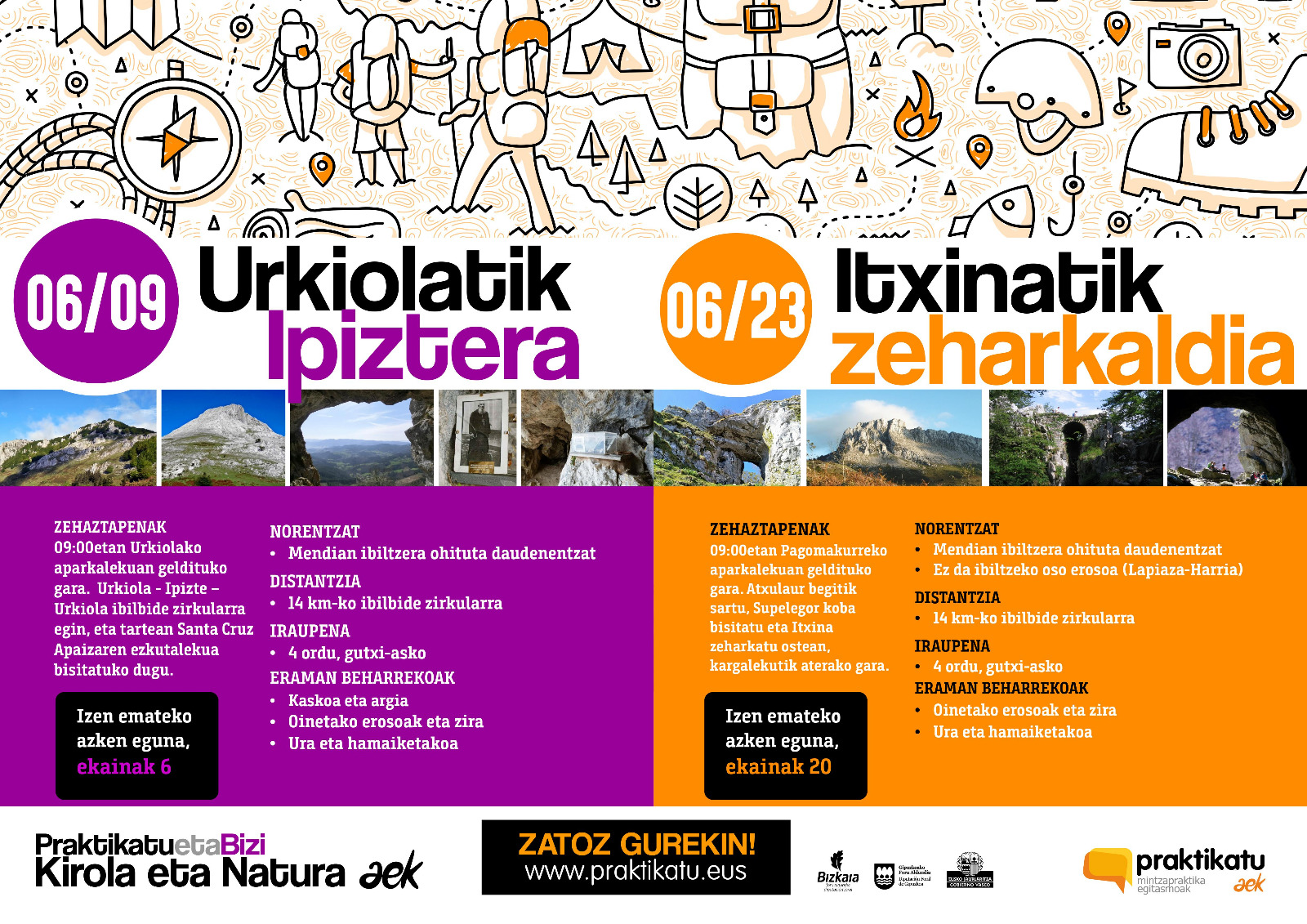 URKIOLATIK IPIZTERA eta ITXINATIK ZEHARKALDIA