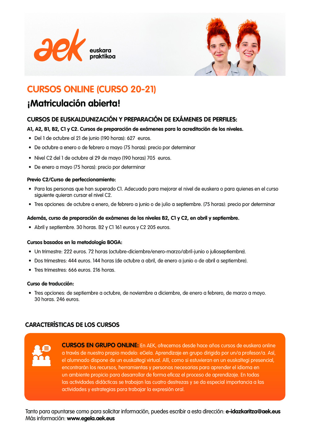 online cursos aek web