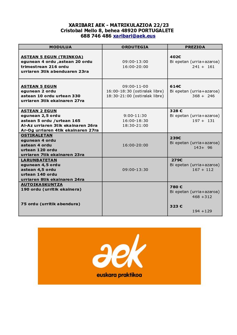 portu eskaintza