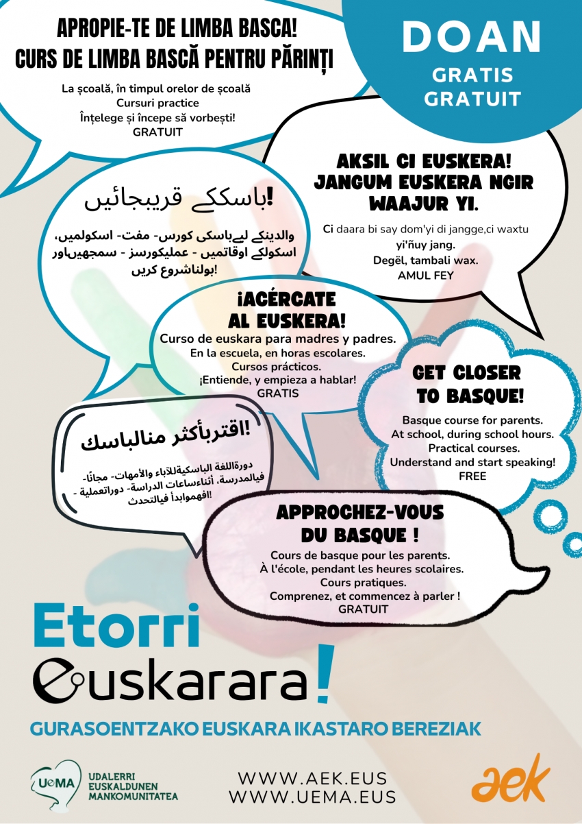 Etorri euskarara! ikastaroak prestatu eta aurkeztu dituzte UEMAk eta AEK-k