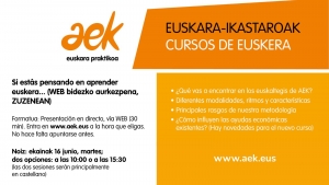 Abierta la prematr&iacute;cula para el pr&oacute;ximo curso en AEK
